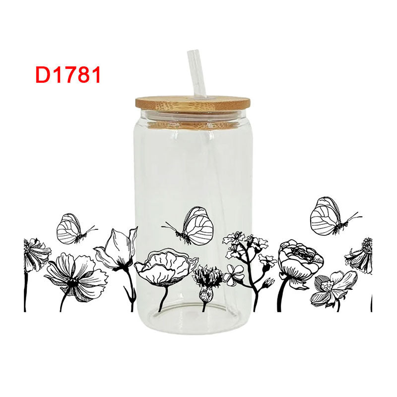 Wholesale cartoon printed cup stickers crystal logo